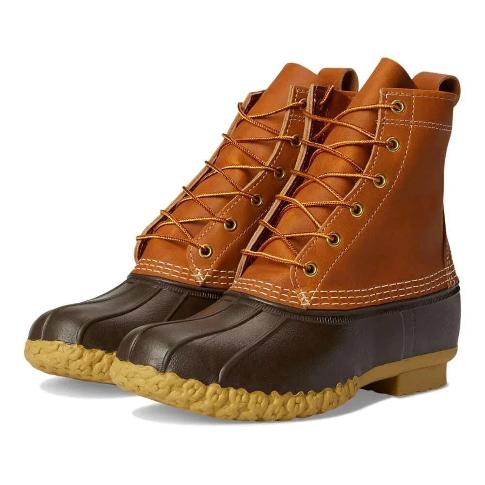 L.L.Bean Women's Unlined Leather Bean Boots 8